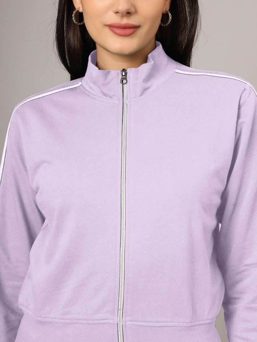 women lavender solid full length active wear set - 21793327 -  Standard Image - 6