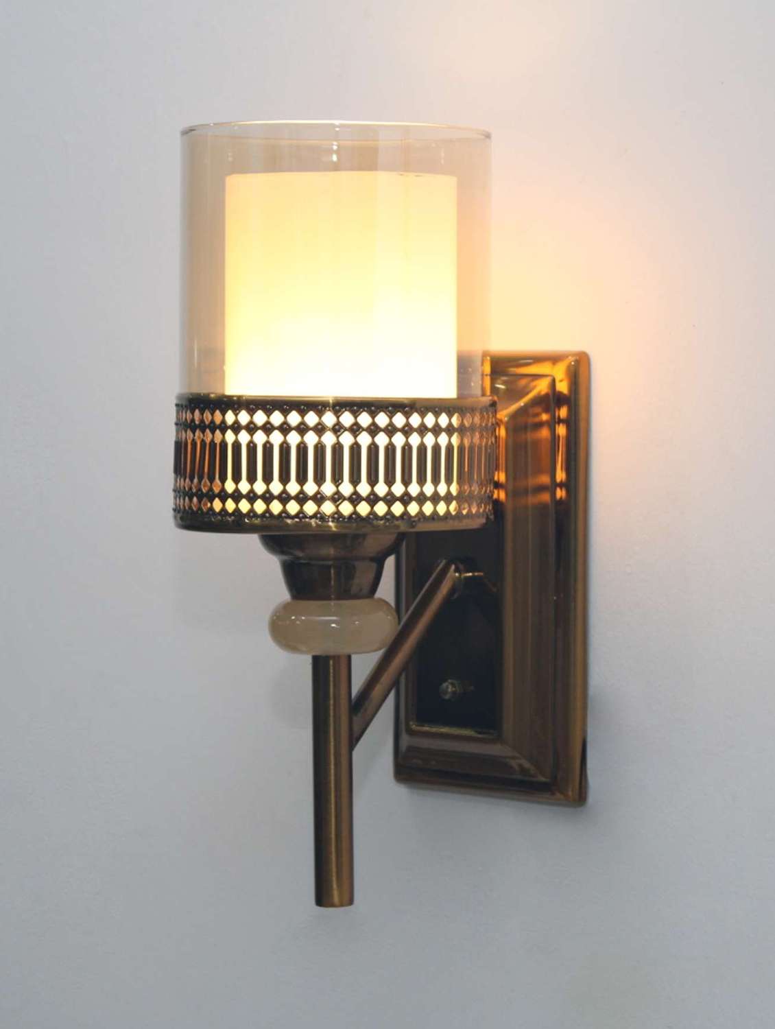 modern wall sconce with brass finish for living room