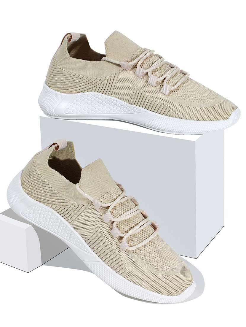 men beige lace up sport shoe - 21793826 -  Standard Image - 1