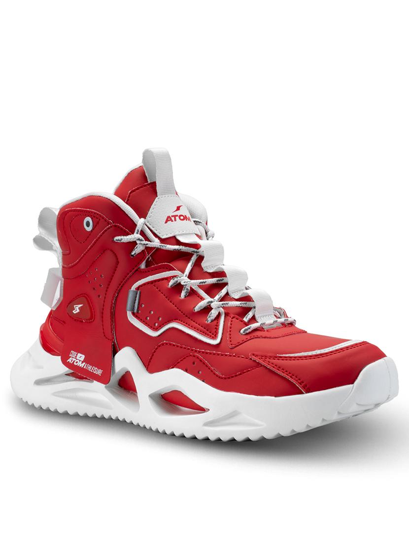 men red lace up sneaker - 21793893 -  Standard Image - 1
