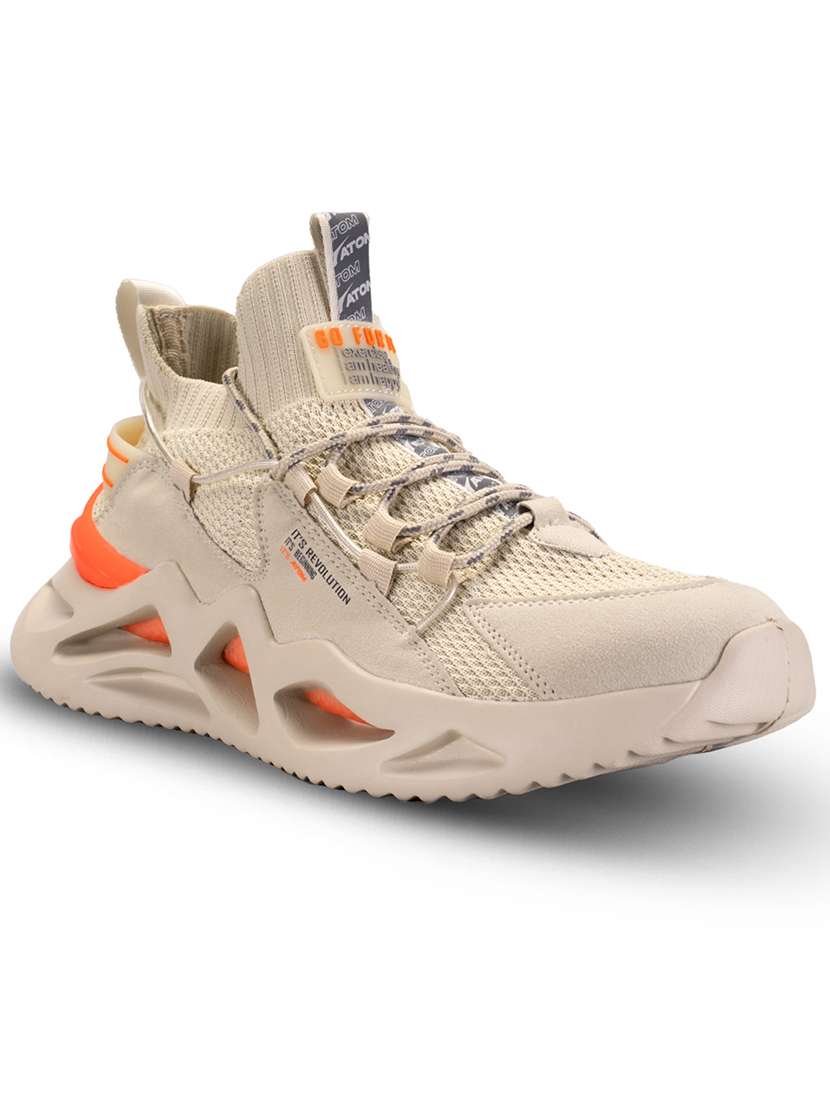 men beige lace up sneaker - 21793895 -  Standard Image - 1