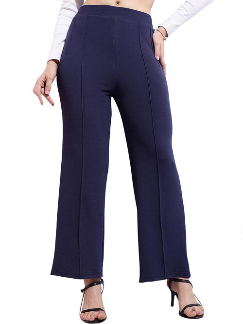 women solid mid rise bootcut trouser - 21793973 -  Standard Image - 0