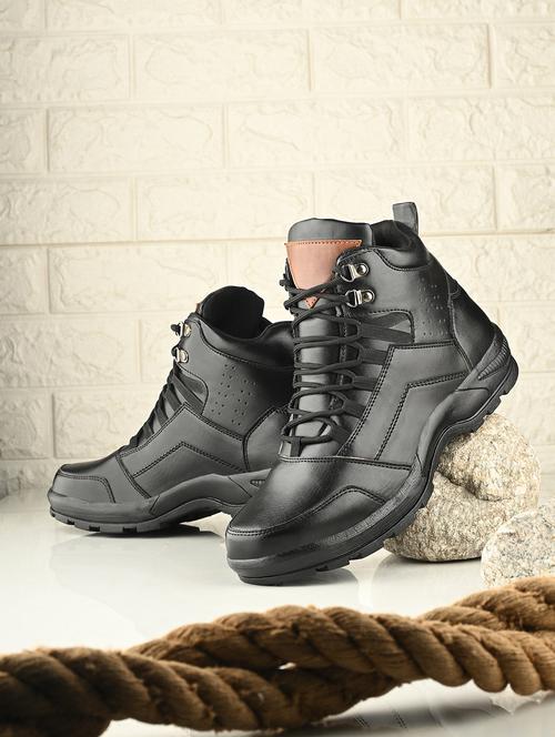 men black lace up boot - 21794205 -  Standard Image - 0