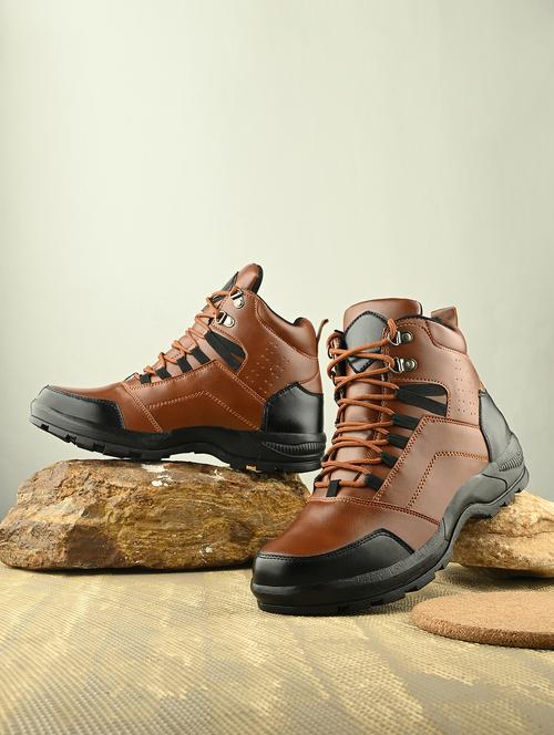 men tan lace up boot - 21794213 -  Standard Image - 0