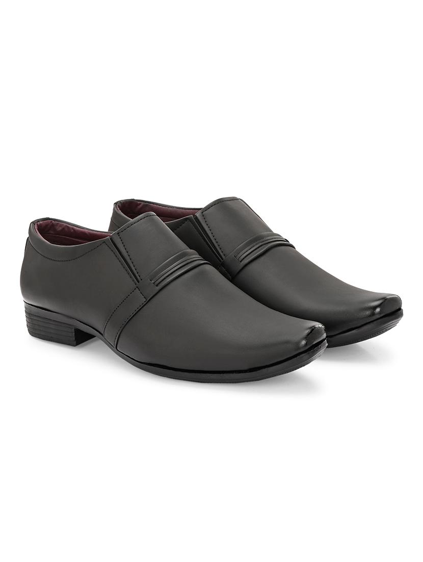 men black slip on formal shoes - 21794215 - Standard Image - 1
