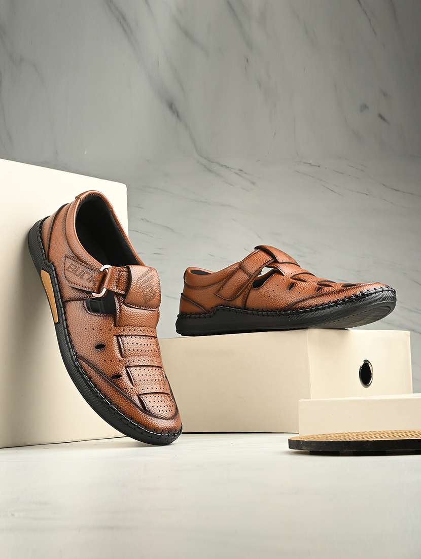 men tan fisherman sandal