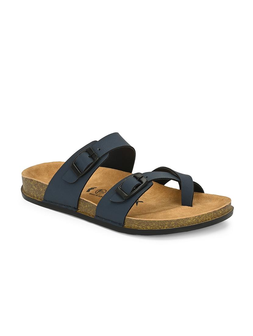 women blue toe separator slipper - 21794237 - Standard Image - 1