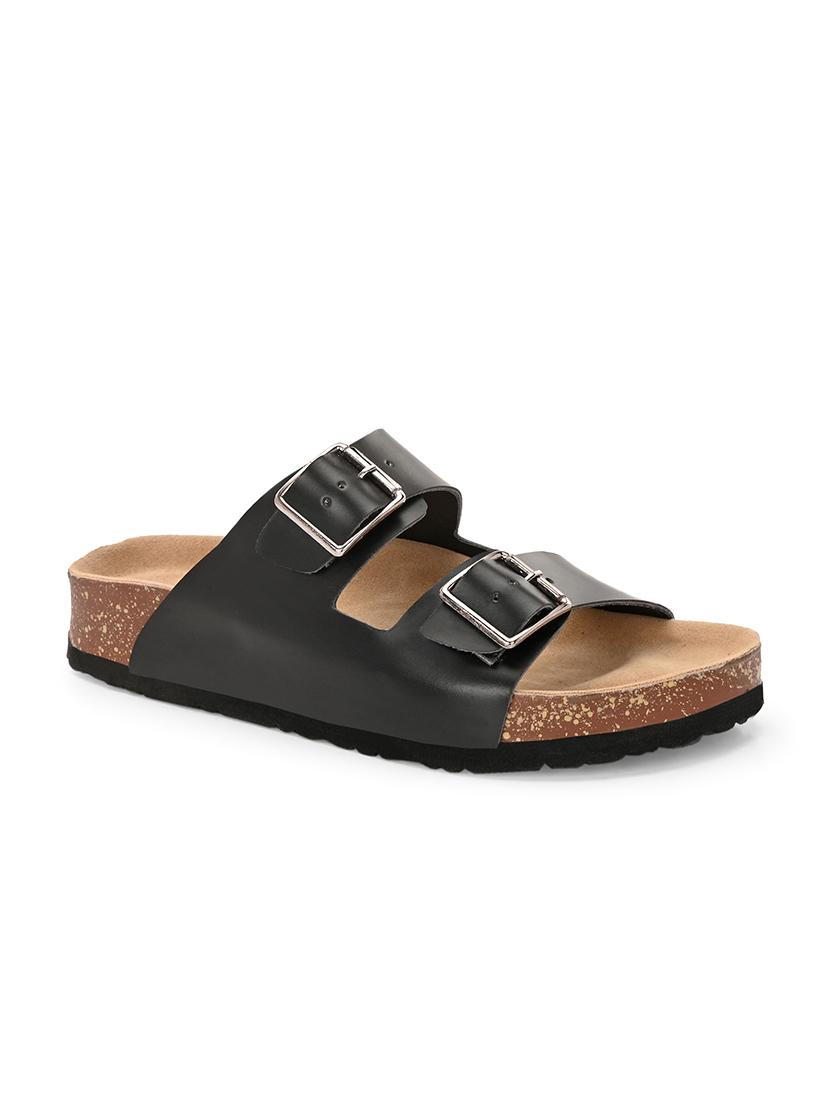 women black slip on sandal - 21794259 - Standard Image - 1