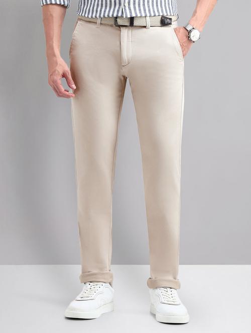 men solid mid rise chinos casual trouser - 21794476 -  Standard Image - 0