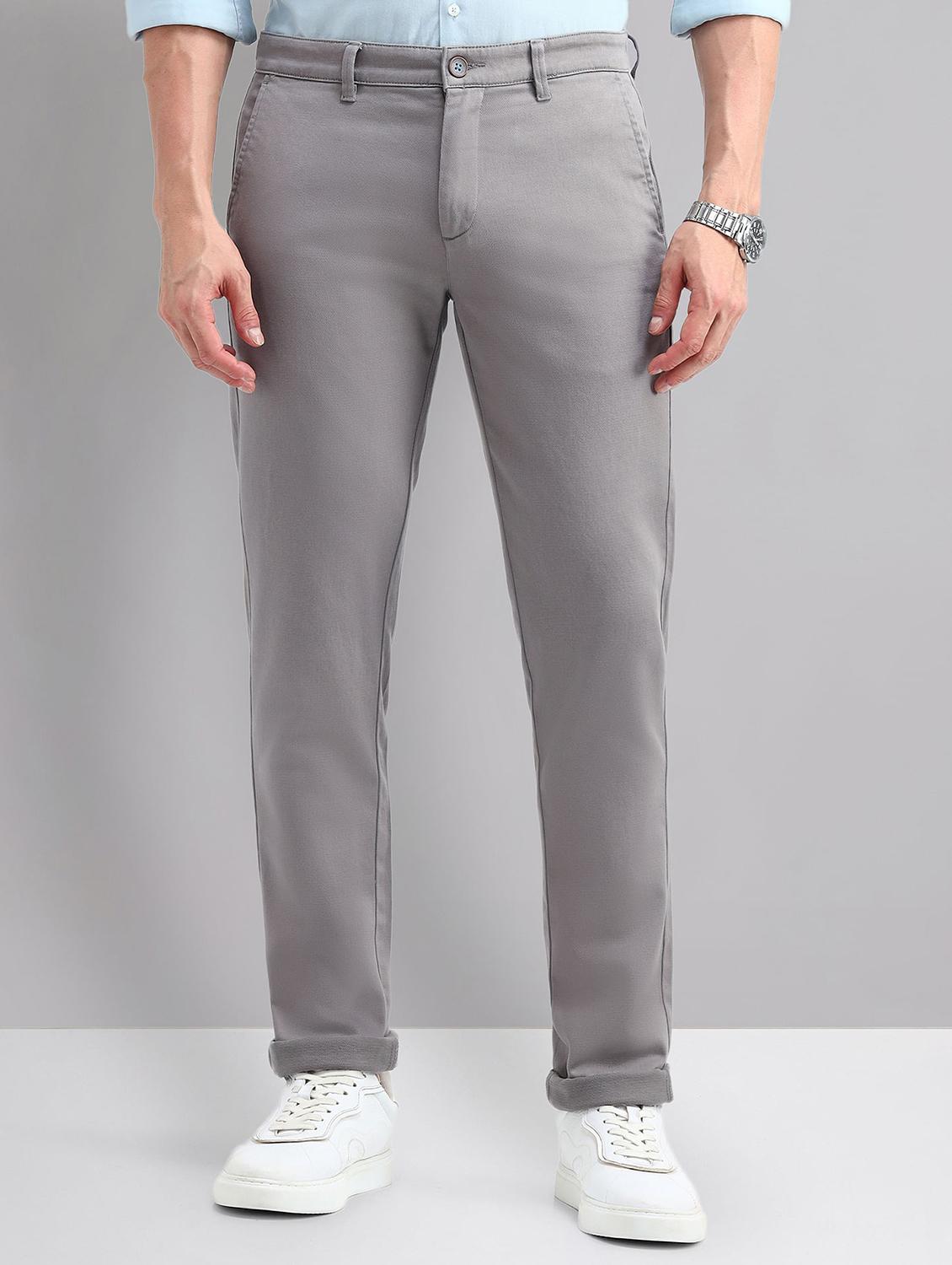 men solid mid rise chinos casual trouser - 21794478 -  Standard Image - 1