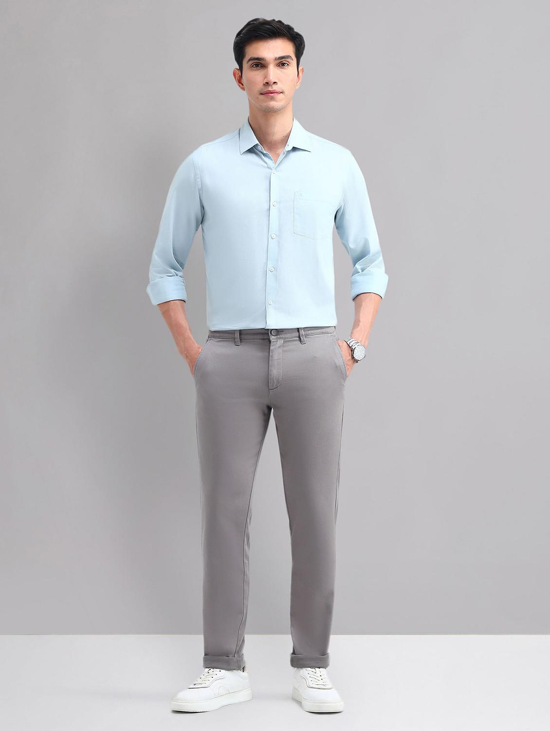 men solid mid rise chinos casual trouser - 21794478 - Standard Image - 4
