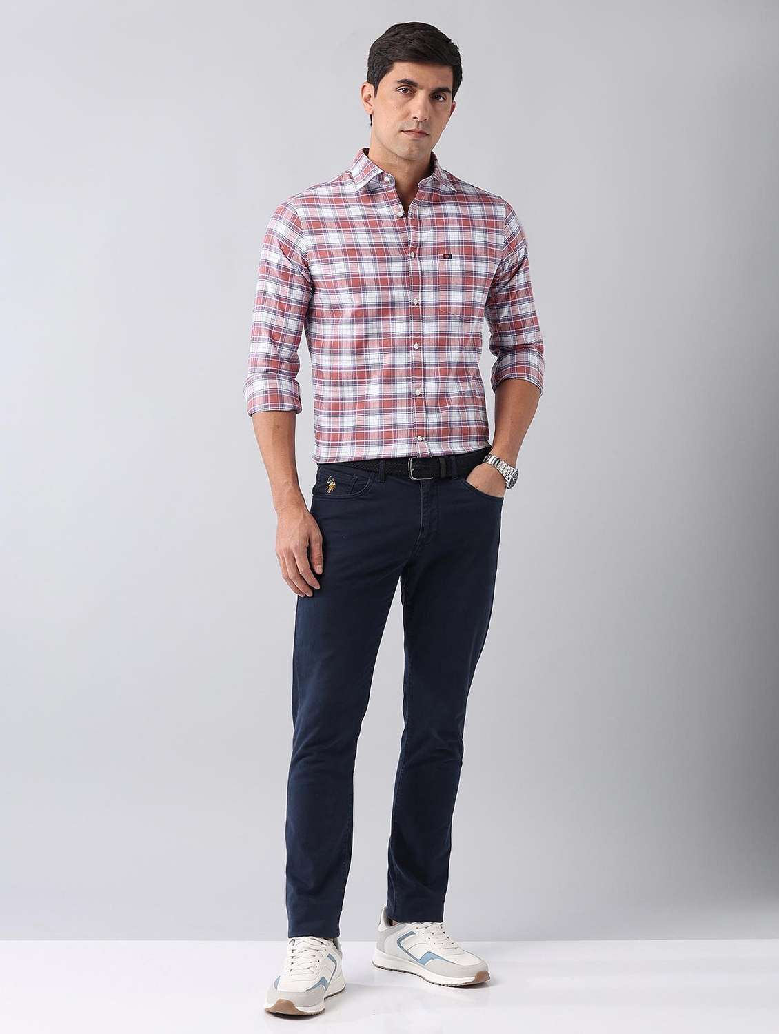 men checkered long sleeve slim fit casual shirt - 21794535 -  Standard Image - 4
