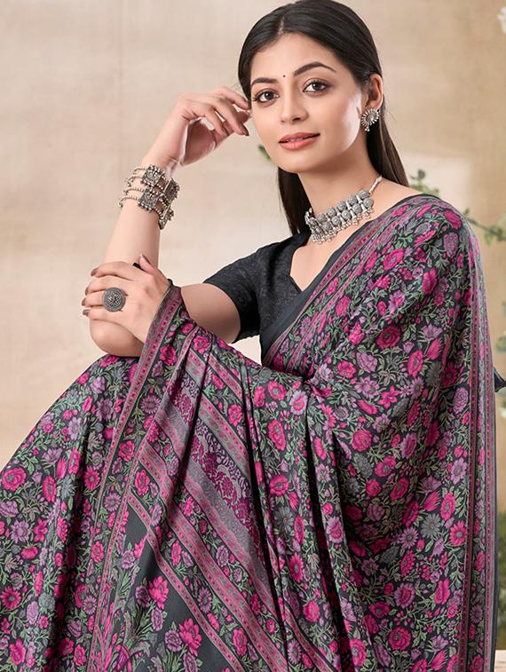 women printed casual wear saree with blouse - 21794623 - Standard Image - 1