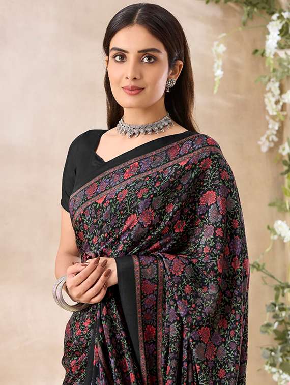 women printed casual wear saree with blouse - 21794624 -  Standard Image - 1