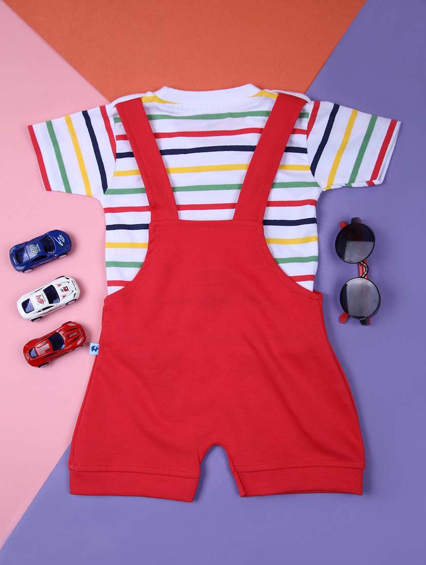 boys striped t-shirt with dungree - 21794678 -  Standard Image - 1