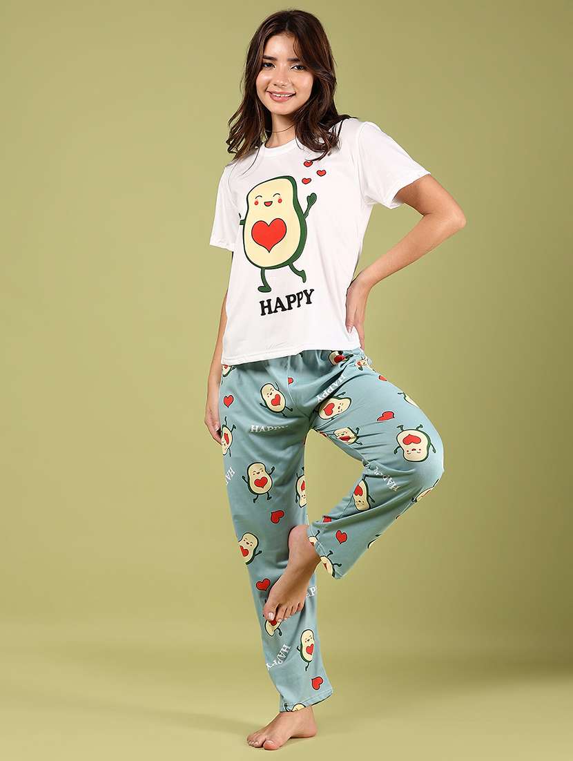 women printed nightwear pyjama set - 21794699 -  Standard Image - 1
