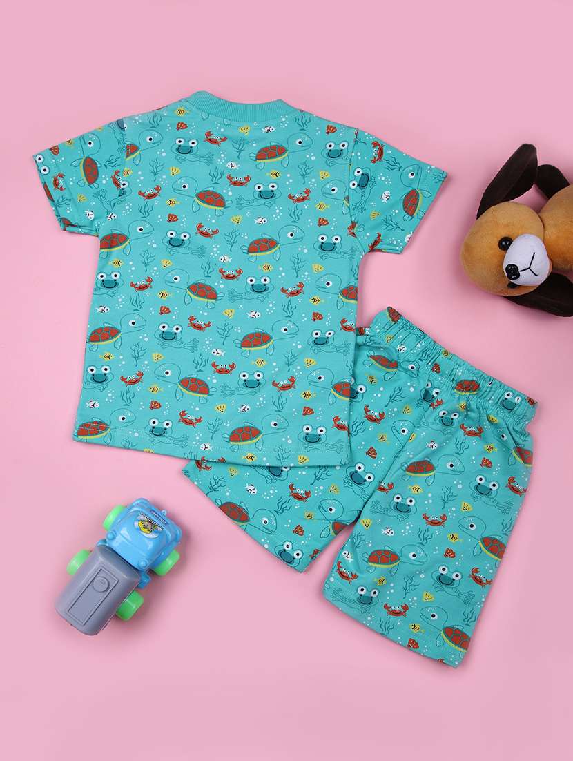 boys printed t-shirt & shorts co-ords set - 21794723 -  Standard Image - 1