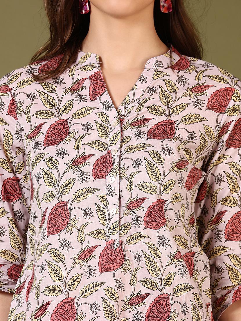 women printed three quarter sleeve straight kurta - 21794732 - Standard Image - 4