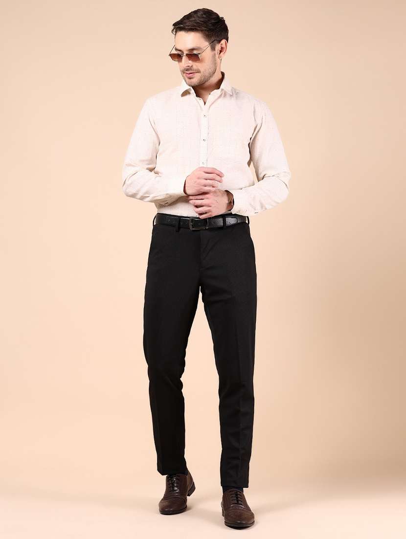 beige cotton formal shirt - 21794837 - Standard Image - 4