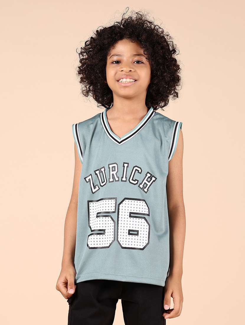 boys typographic printed sleeveless t-shirt - 21794844 - Standard Image - 1