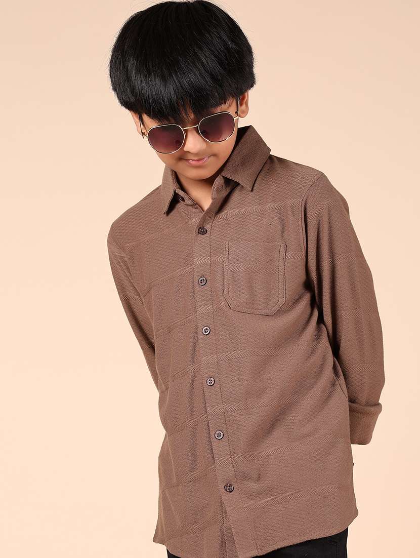 boys self designed collared shirt