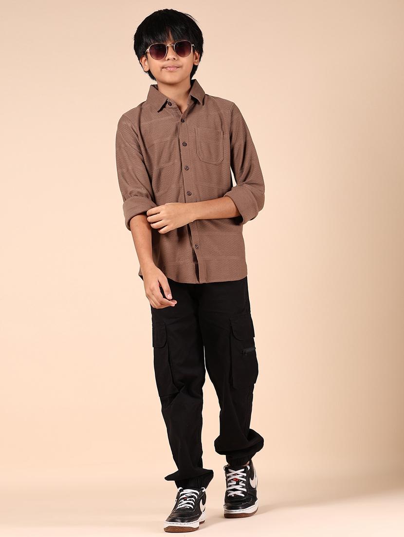 boys self designed collared shirt - 21794858 - Standard Image - 4
