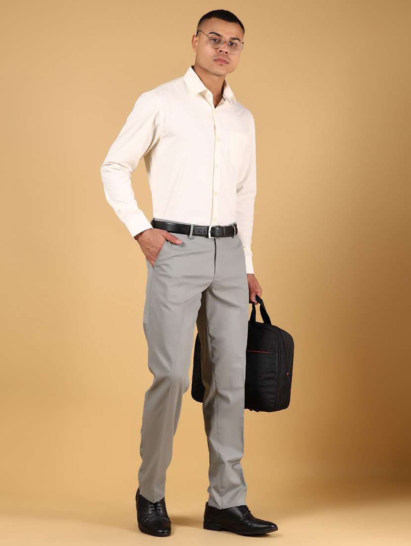 cream cotton formal shirt - 21794914 - Standard Image - 4