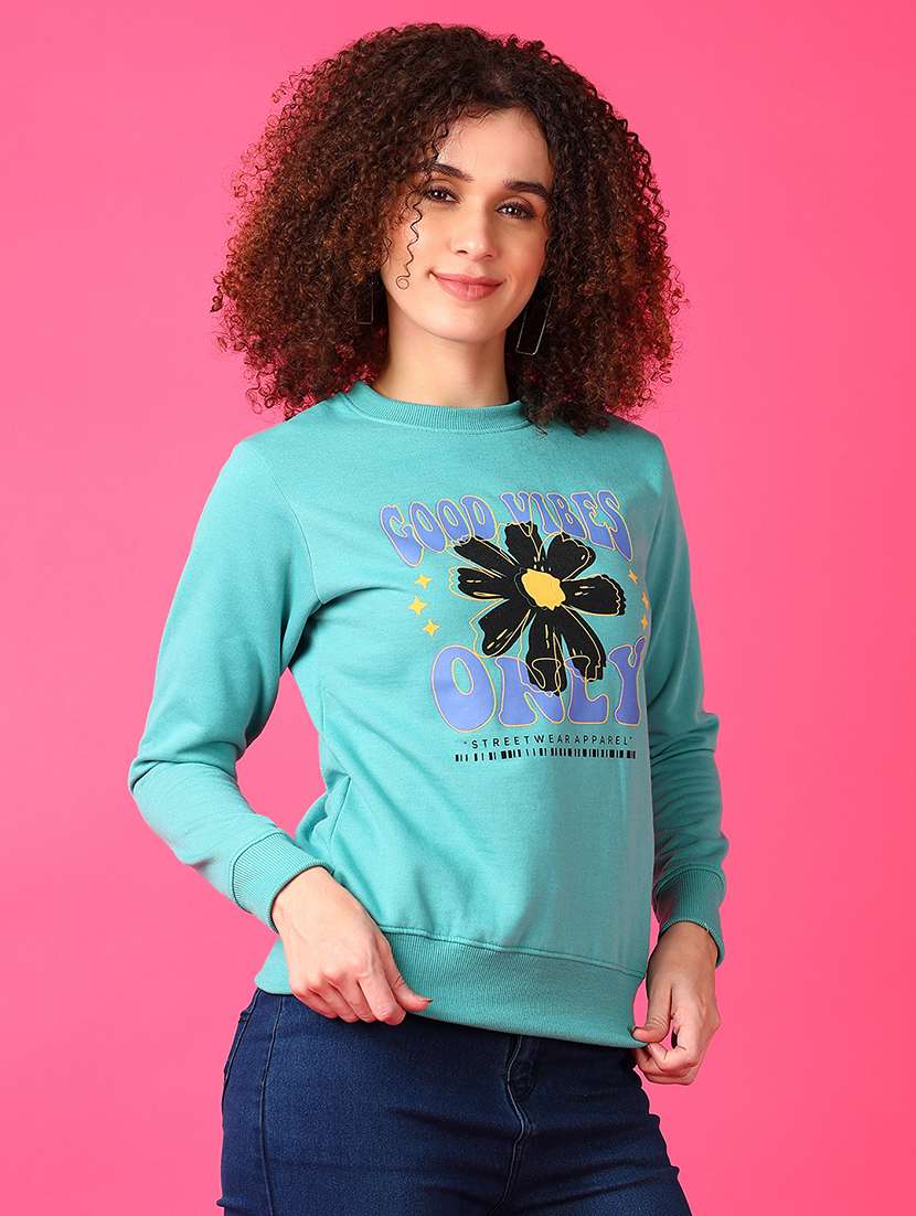 women front print long sleeve sweatshirt - 21794915 -  Standard Image - 1