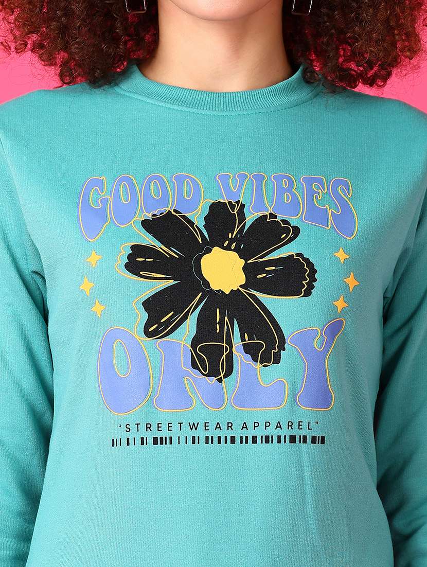 women front print long sleeve sweatshirt - 21794915 -  Standard Image - 4