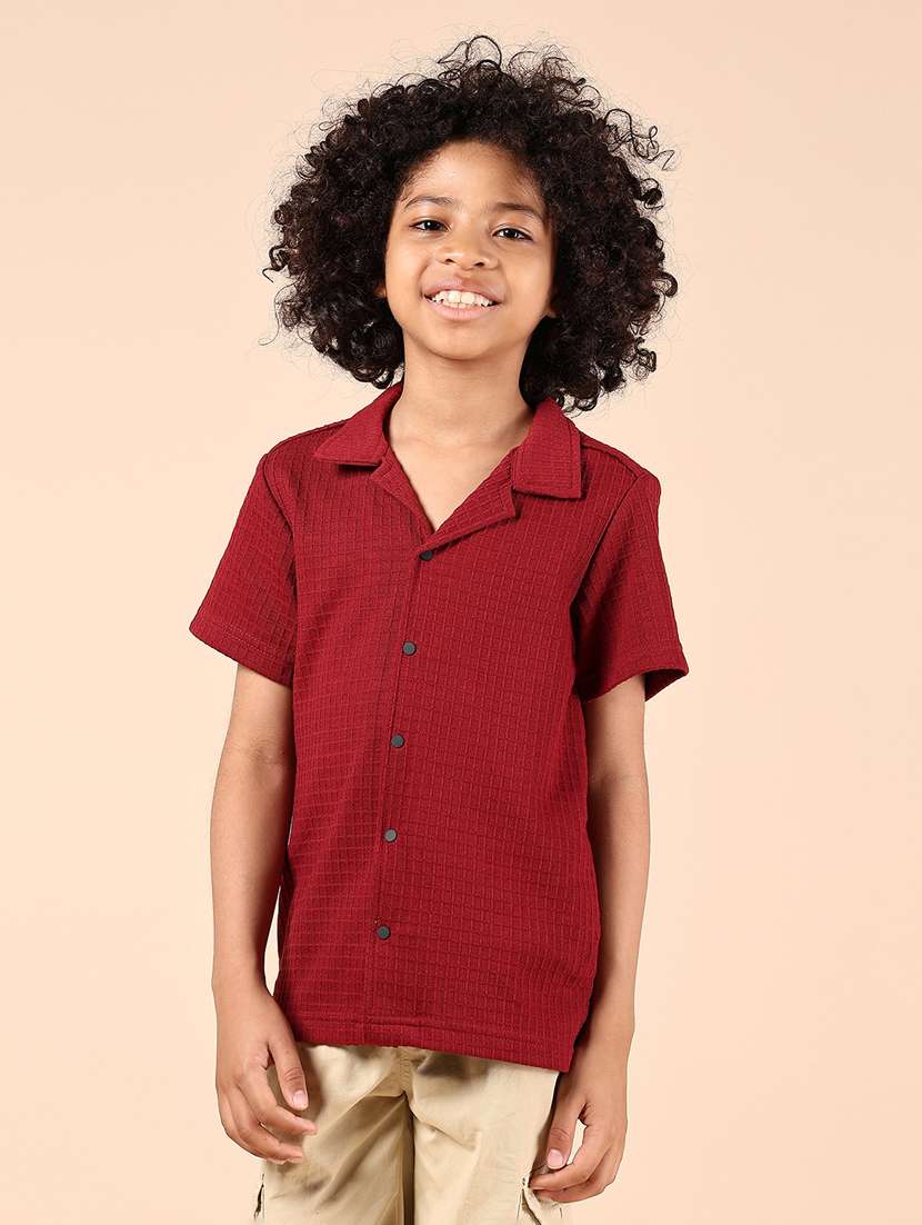 boys self designed cuban collared shirt - 21794918 -  Standard Image - 1