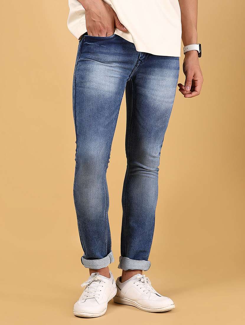men solid mid rise skinny fit jean - 21794942 - Standard Image - 1