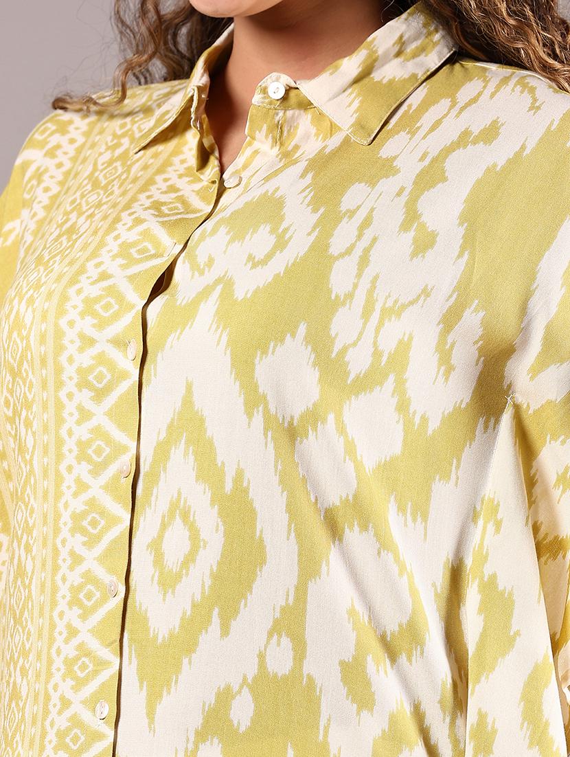 women printed collared kimono sleeve shirt style top - 21794950 - Standard Image - 4