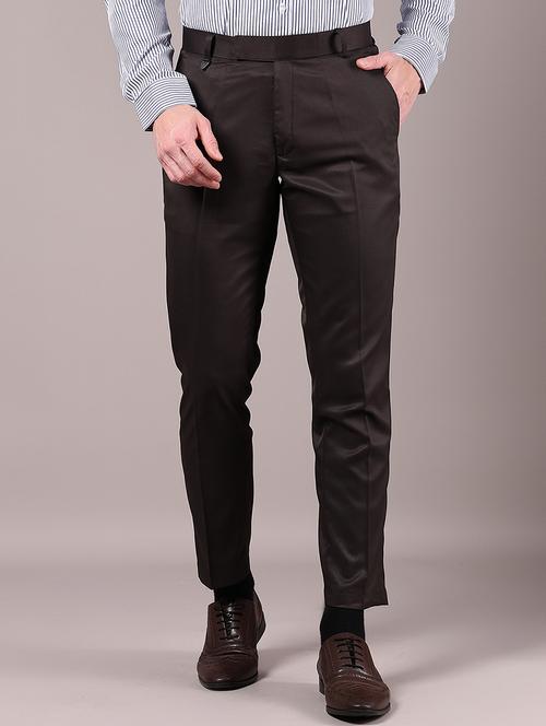 men solid regular fit flat front formal trouser - 21795001 - Standard Image - 0