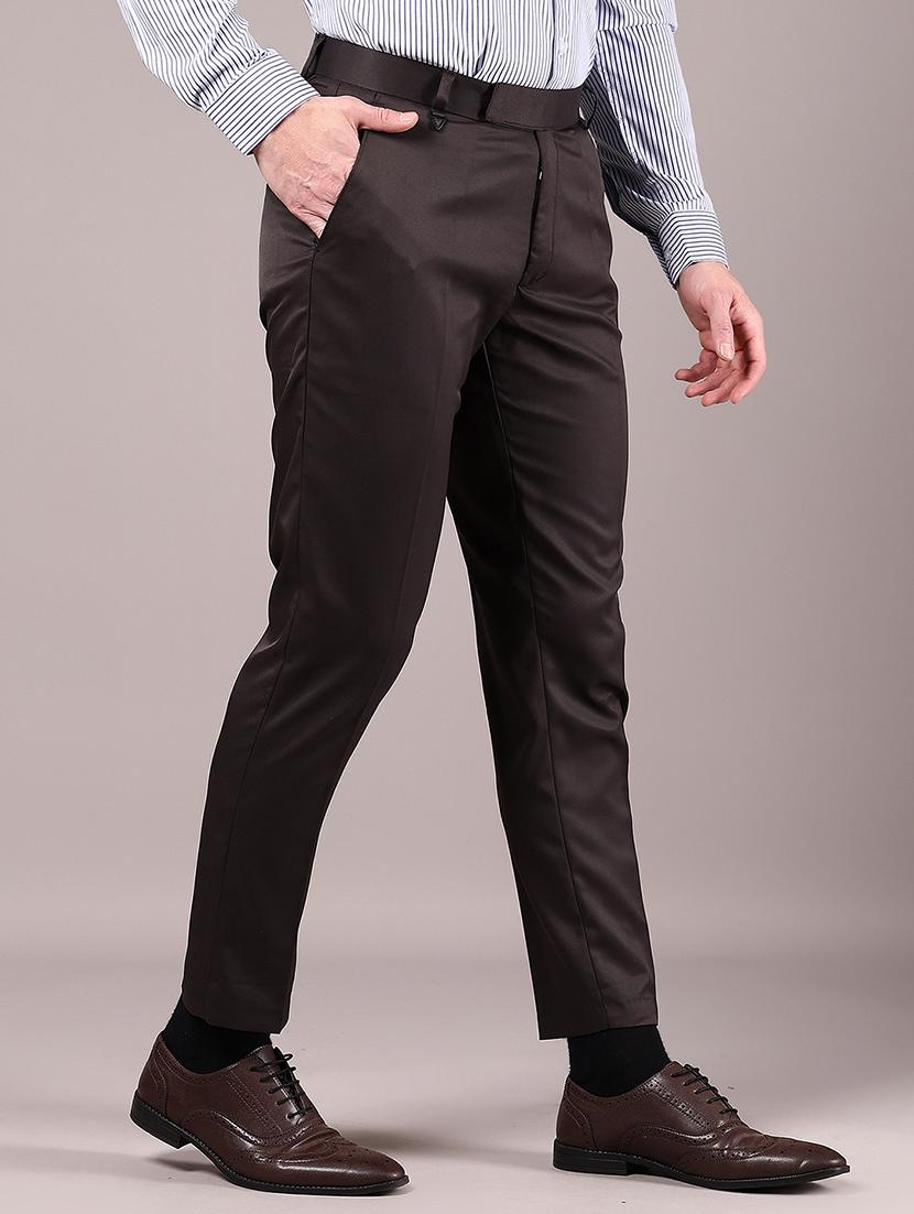 men solid regular fit flat front formal trouser - 21795001 - Standard Image - 1