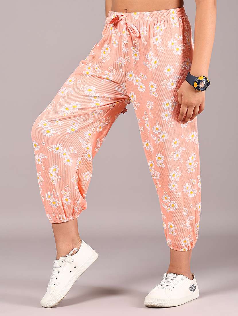 girls peach cotton harem trouser - 21795053 -  Standard Image - 1