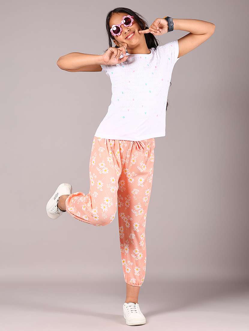 girls peach cotton harem trouser - 21795053 -  Standard Image - 4