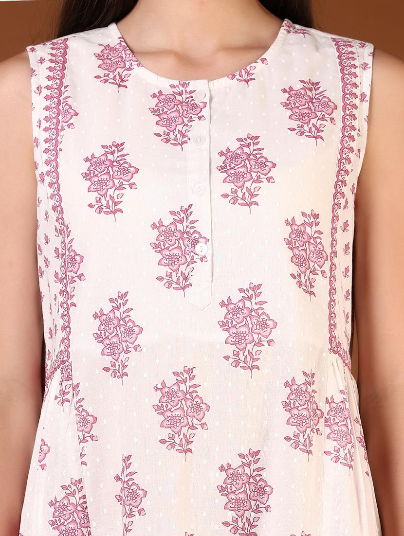 women floral printed sleeveless tiered dress - 21795075 - Standard Image - 4