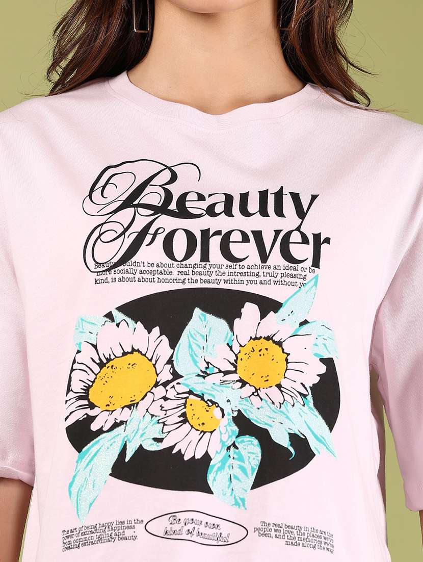 women printed short sleeves boxy t-shirt - 21795252 -  Standard Image - 4