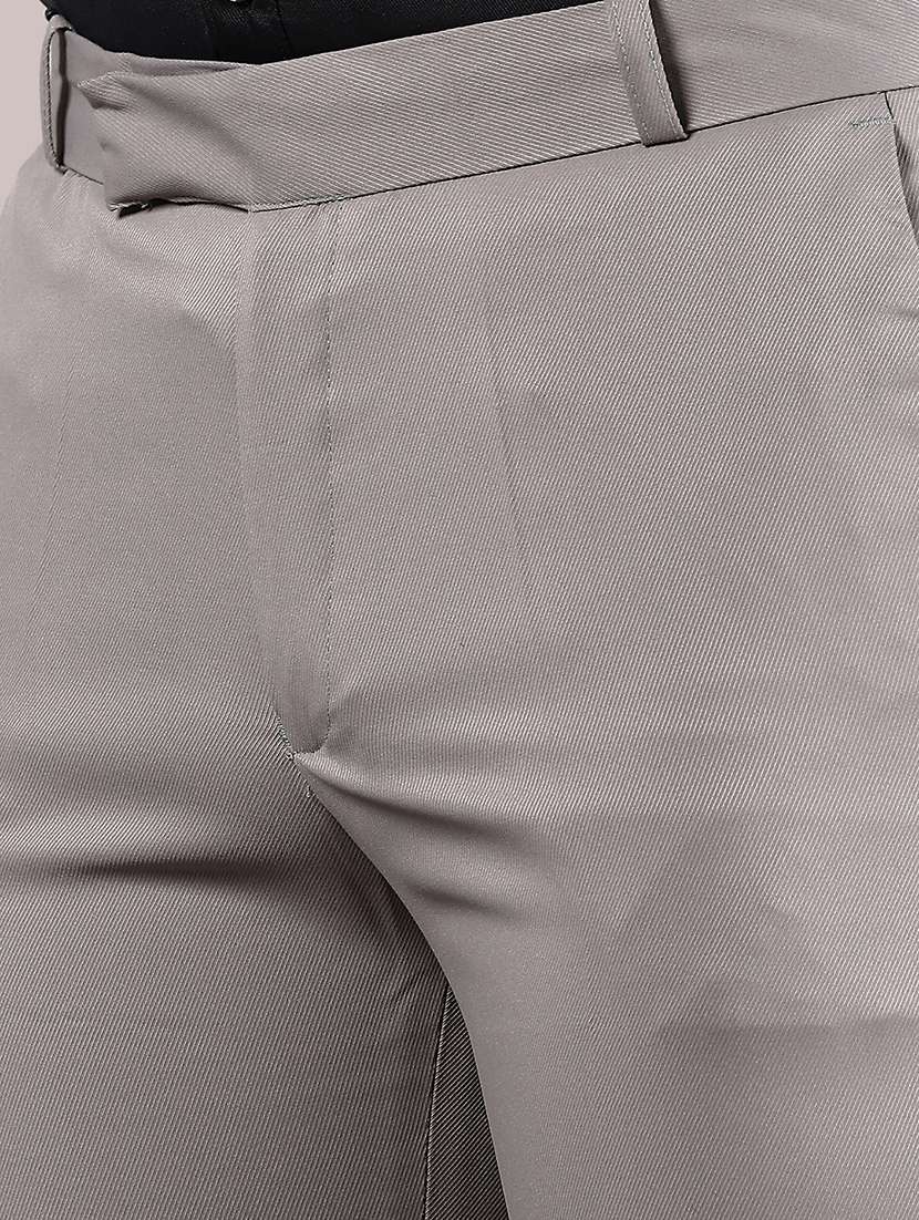 men solid regular fit flat front formal trouser - 21795285 -  Standard Image - 4