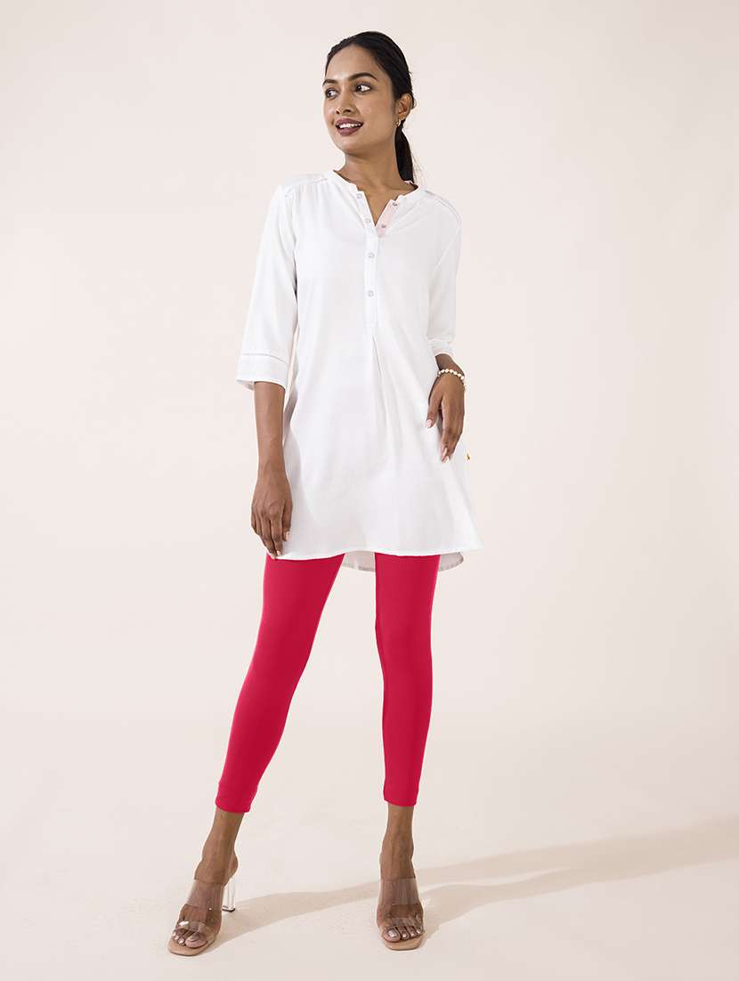 women solid ankle length leggings - 21795308 -  Standard Image - 1
