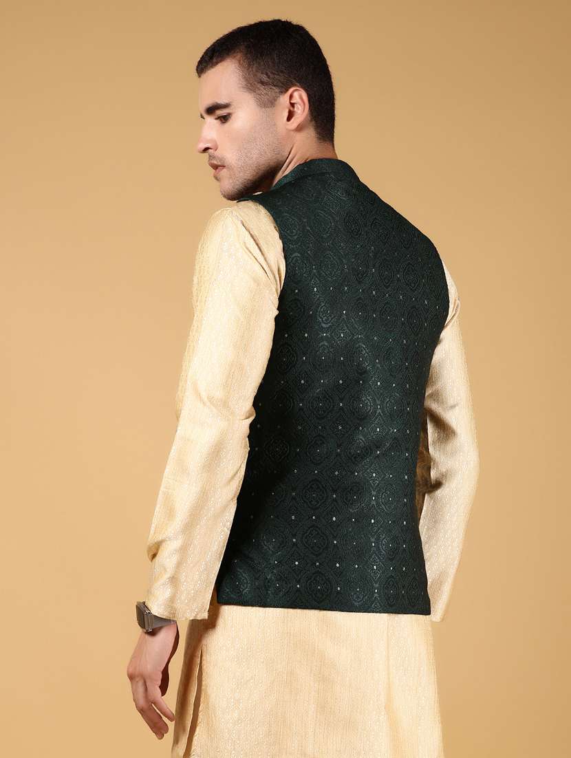 men self designed sleeveless nehru jacket - 21795384 -  Standard Image - 4