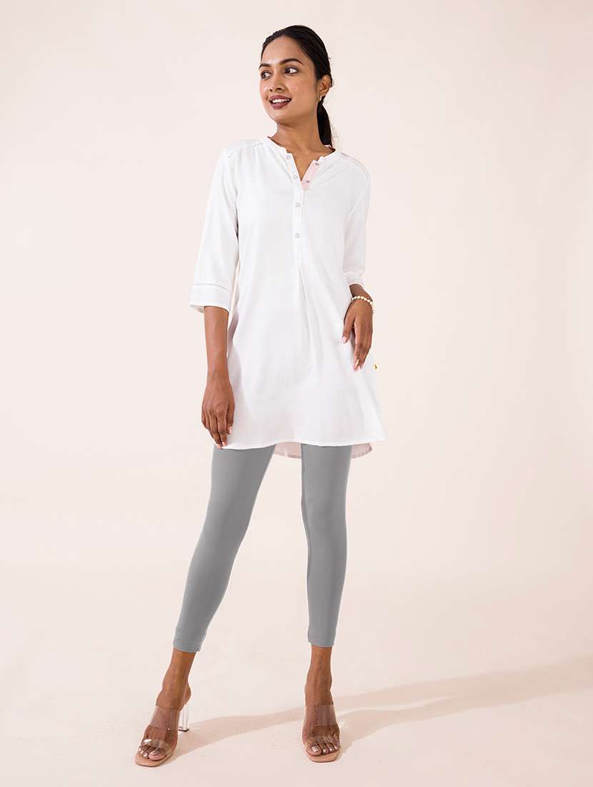 women solid ankle length leggings - 21795611 -  Standard Image - 1