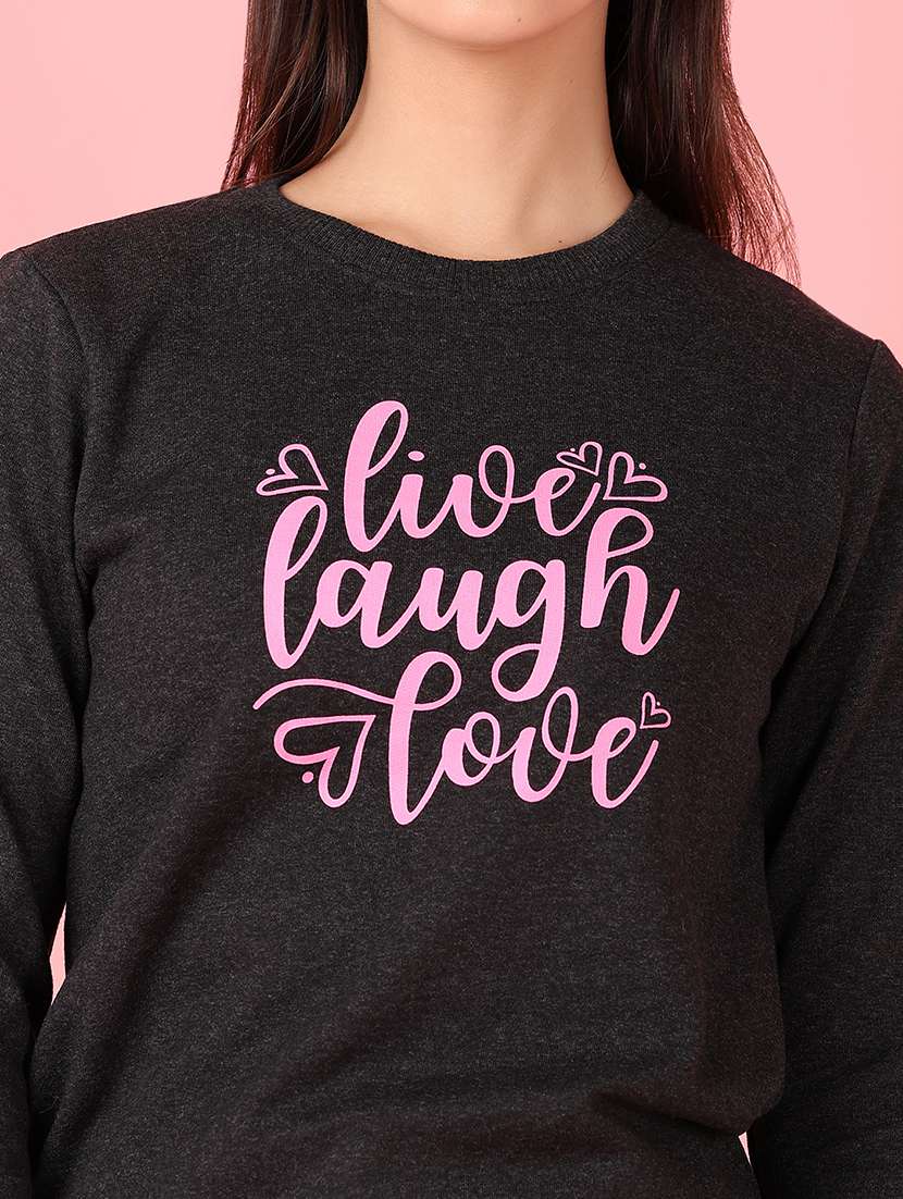 women chest print long sleeve sweatshirt - 21795829 - Standard Image - 4