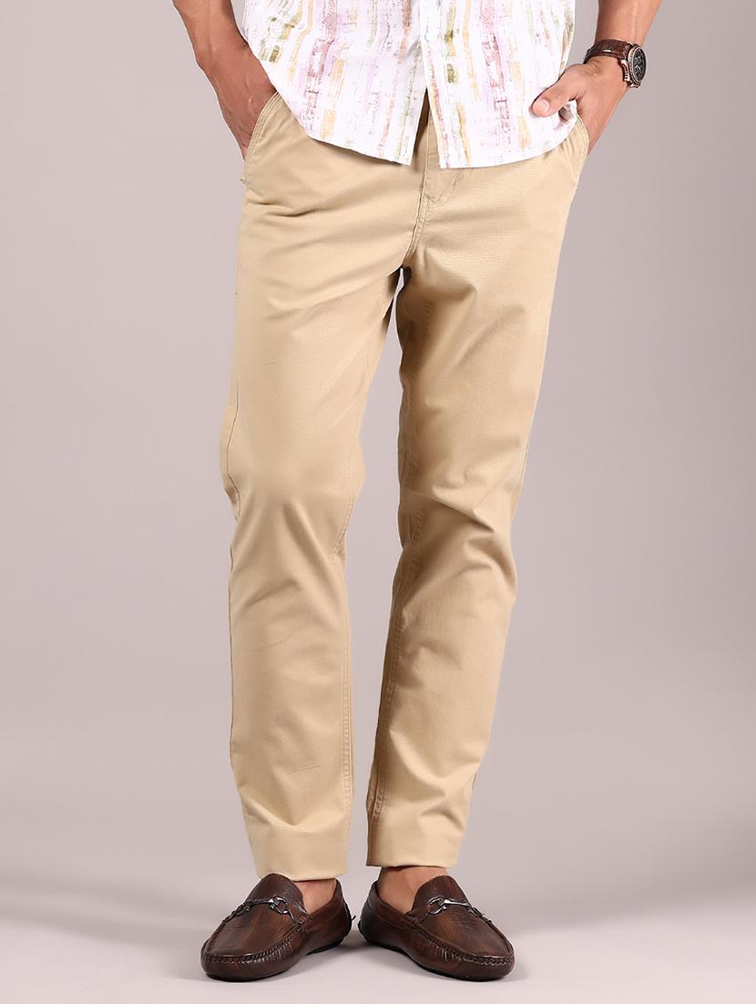 men solid mid rise chinos casual trouser - 21795916 - Standard Image - 1
