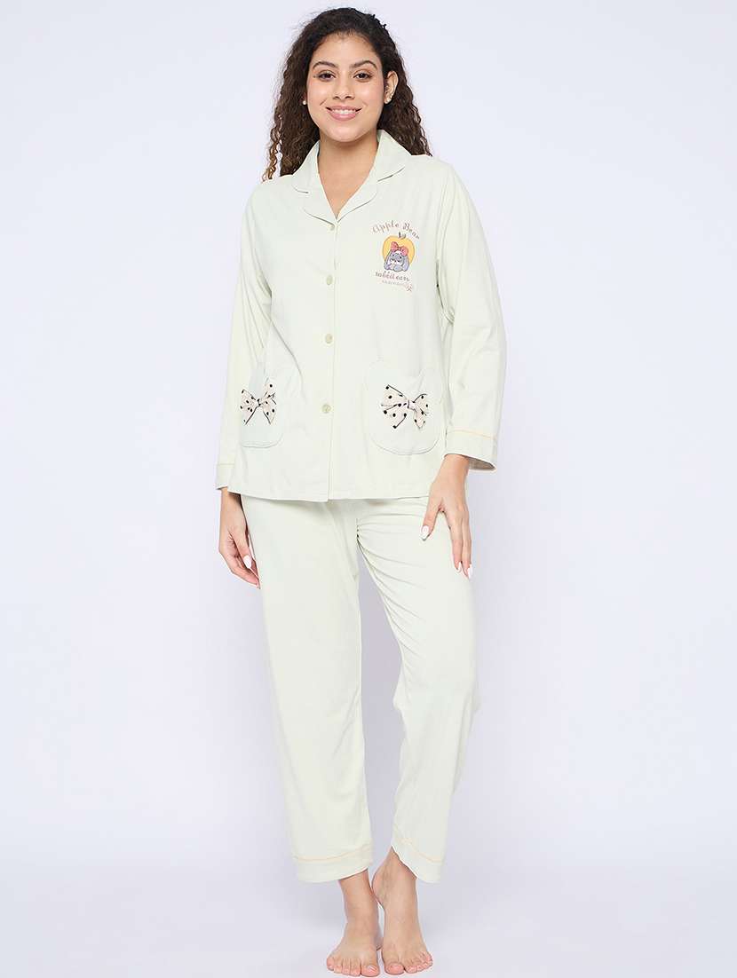 women long sleeves nightwear pyjama set - 21796516 -  Standard Image - 1