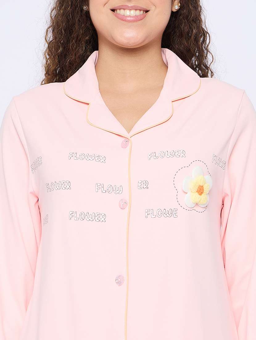 women printed long sleeves nightwear pyjama set - 21796521 -  Standard Image - 4