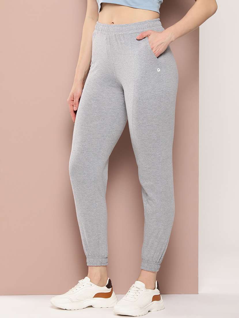women solid high rise slim fit jogger - 21796530 - Standard Image - 1