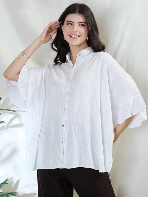 women colared relaxed fit kaftan shirt - 21796761 - Standard Image - 0