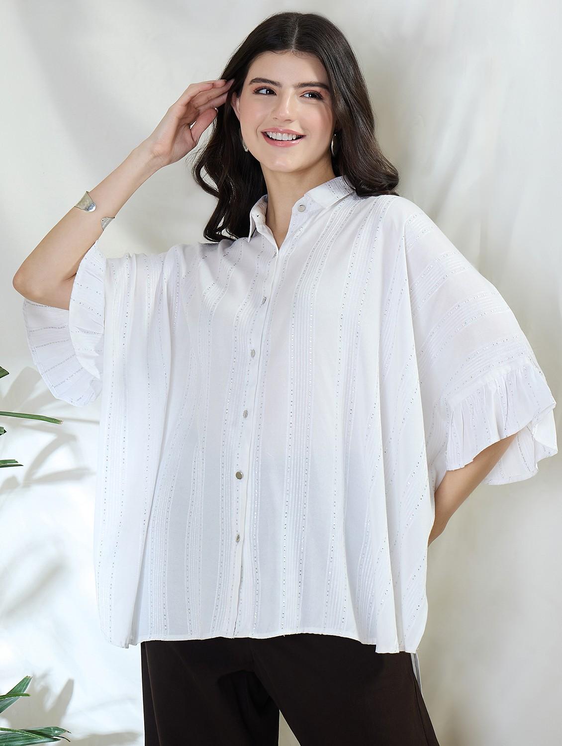 women colared relaxed fit kaftan shirt - 21796761 - Zoom Image - 0