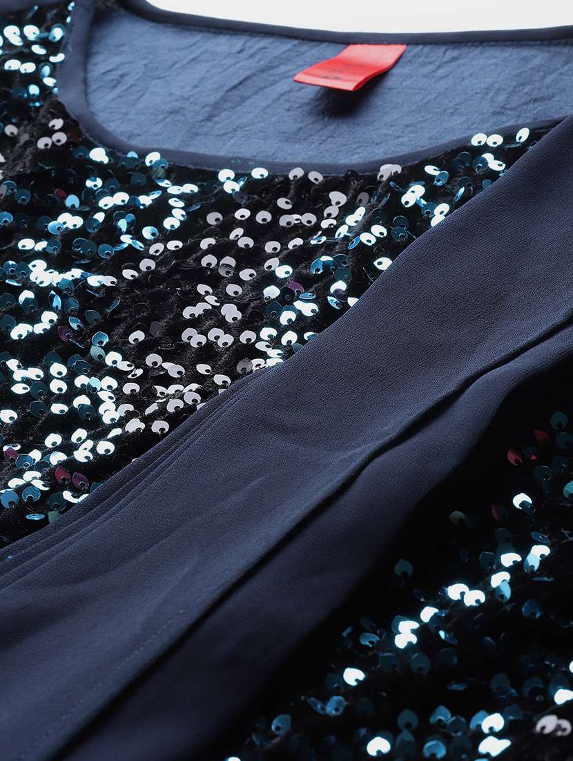 women embellished bell sleeves fusion set - 21796763 -  Standard Image - 4